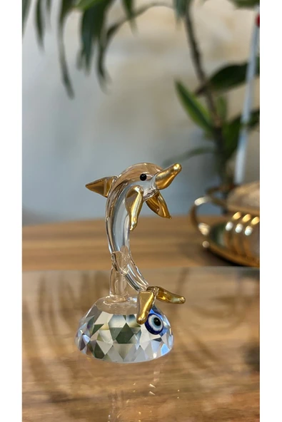 Ozk Atelier Dekoratif Kristal Cam Tek Yunus Gold ürün görseli 1