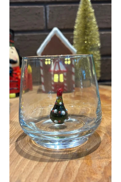 Ozk Atelier Yılbaşı Konsept Murano Cam Yılbaşı Ağacı Figürlü Bardak ürün görseli 1