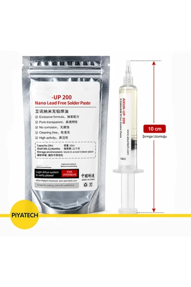 Nano Kurşunsuz Şeffaf Lehim Flux 10cc Şırınga 10 Cm sıvı flux ürün görseli 1