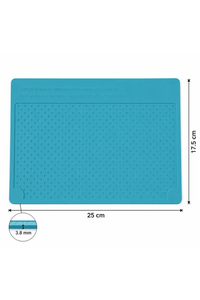 Isıya Dayanıklı Silikon Tamir Matı Anti-Statik Lehimleme Ve Bakım Pedi 25x17.5 cm ürün görseli 1