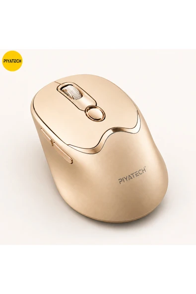 XK-M02 Şarj Edilebilir Sessiz Kablosuz Mouse Bluetooth 2.4 Ghz Çift Mod Gold ürün görseli 1