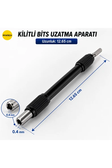 Profesyonel Manyetik Vidalama Bits Uç Tutucu Kilitli Uzatma Aparatı 12.65 cm Matkap Ucu Uzatıcı 0.4mm ürün görseli 1