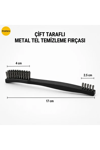 Çift Taraflı Metal Tel Temizleme Fırçası Siyah Pas Paslanmaz Çapak Kazıyıcı 17 cm ürün görseli 1