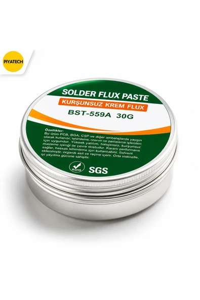 BST-559A Kurşunsuz Lehim Pastası Krem Flux 30G BGA PCB Devre Kartı Tamir Macunu ürün görseli 1