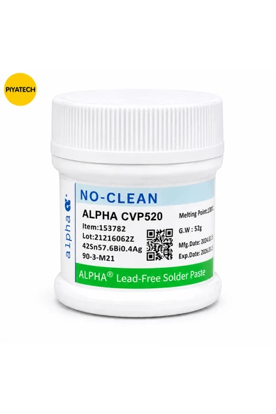Cvp520 No-Clean Kurşunsuz 138°C Düşük Isı Krem Lehim 52 Gram ürün görseli 1
