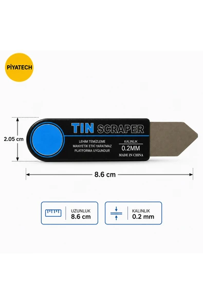 0.2 mm Ultra İnce Lehim Kazıma Ve BGA Tamir Bıçağı - Hassas Entegre CPU Sökme Aparatı (8.6 x 2.05 cm) ürün görseli 1