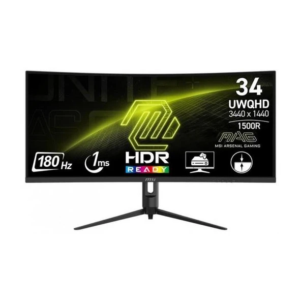 MSI MAG 342CQR E2 34" 1 ms WQHD Curved 180 Hz Oyuncu Monitörü ürün görseli 1