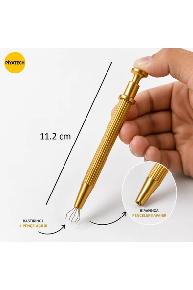 Profesyonel Hassas Entegre Ve Çip Tutucu Cımbız Elektronik Tamir Aparatı Gold 4 Pençeli Küçük Parça Yakalama Aleti ürün görseli 1