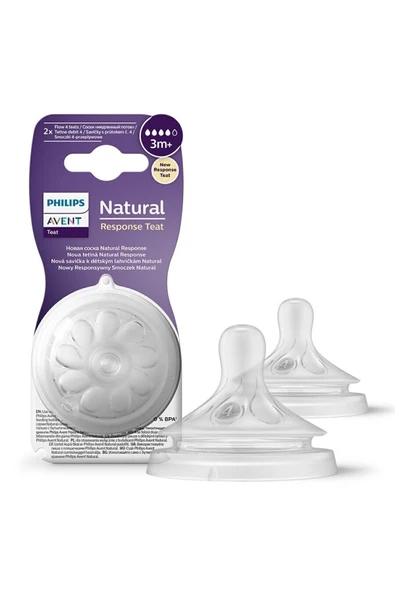 Avent Doğal Tepkili Biberon Emziği 2 li 3 ay+ SCY964/02 ürün görseli 1