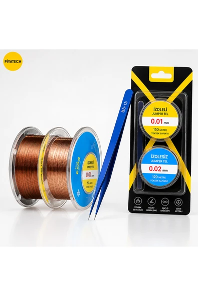 FT-03 Profesyonel Mikro Tamir Seti Hassas 14cm Cımbız Ve 2 Adet Jumper Teli ürün görseli 1