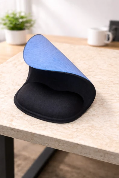 BLACK FLEX MEMORY FOAM ERGONOMİK BİLEK DESTEKLİ SİYAH MAUSE PAD - Resim 2