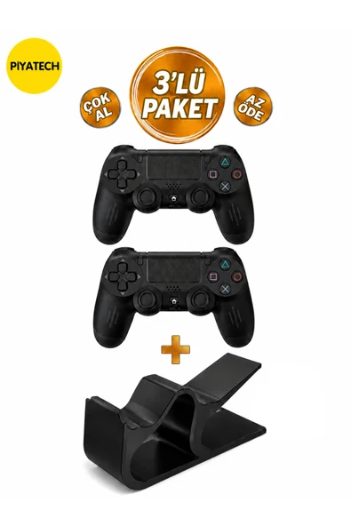 PS4 Uyumlu Kablosuz Oyun Kolu & Stand V3 (3'lü Paket) – Kesintisiz Oyun Keyfi! ürün görseli 1