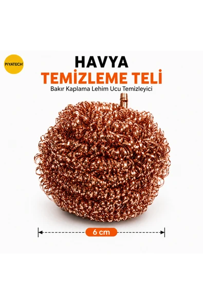 Havya Temizleme Teli Bakır Kaplama Lehim Ucu Temizleyici Sünger 6 cm ürün görseli 1