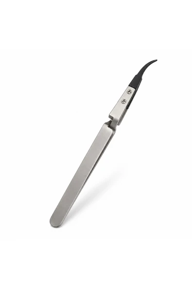 ST-15 Profesyonel Seramik Uçlu Eğri Hassas Cımbız Ters Mekanizmalı Antistatik Isıya Dayanıklı 14 Cm ürün görseli 1