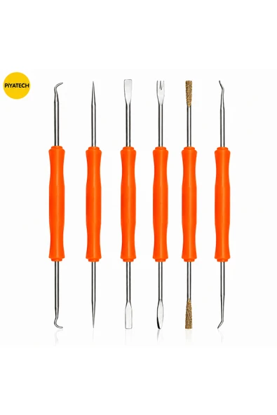 6 Parça Çift Taraflı Hassas Tamir Ve Bakım Seti O-Ring Sökücü Kanca Sıyırıcı Fırça 18 Cm ürün görseli 1
