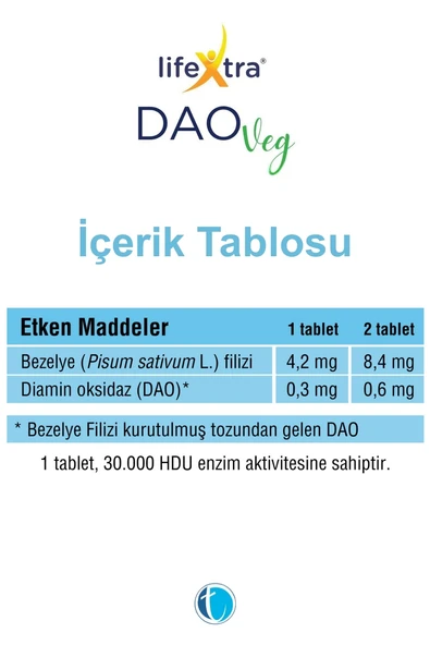 LifeXtra DaoVeg 60 Tablet - Resim 2