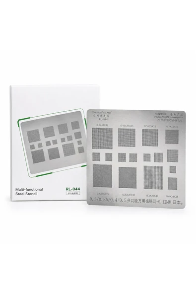 BGA Reballing Lehim Şablonu RL-044 - 0.3/0.35/0.4/0.5 mm Çelik Plaka ürün görseli 1