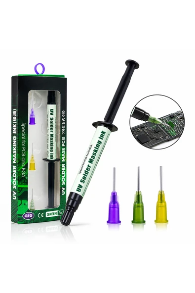 G10 UV Lehim Maskesi 3cc Yeşil | PCB Anakart Tamir UV Solder Mask Koruyucu Devre Boyası ürün görseli 1