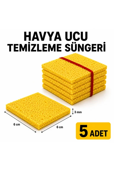 Havya Temizleme Süngeri 6x6 cm Lehim Ucu Temizleyici Sünger 3 mm 5'li Paket ürün görseli 1
