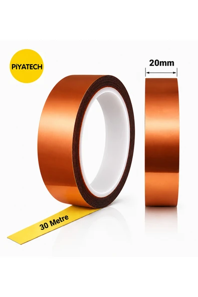 Kapton Yanmaz Bant Yüksek Isıya Dayanıklı Isı Bandı 20 mm X 30 Metre ürün görseli 1