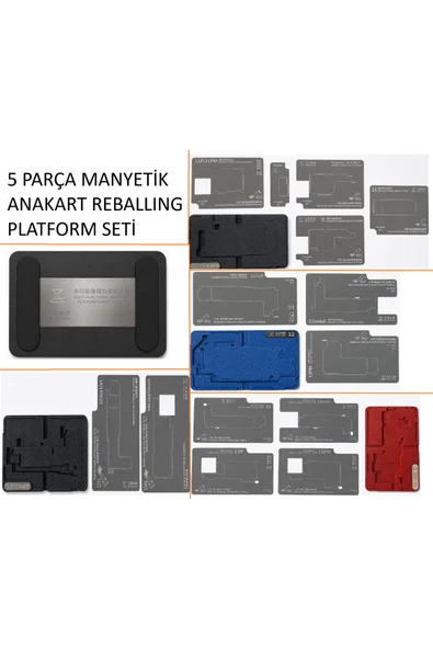Çok Fonksiyonlu Manyetik Anakart Reballing Kalıp Ve Altlık Seti iPhone 11 12 13 14 Uyumlu 5 Parça ürün görseli 1