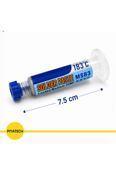 Ms83 Şırınga Krem Lehim Pastası 183°C Kurşunlu Sn63Pb37 20g 7.5 Cm ürün görseli 1