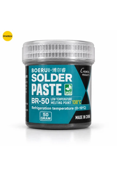 Boerui BR-50 Düşük Isı 138 Derece Krem Lehim Pastası Lehim macunu Sn42/Bi58 50 Gram Anakart SMD Tamir Lehimi ürün görseli 1
