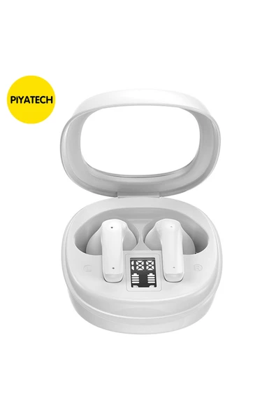 Dijital Ekranlı Şeffaf Kapaklı Kablosuz Bluetooth Kulaklık ürün görseli 1