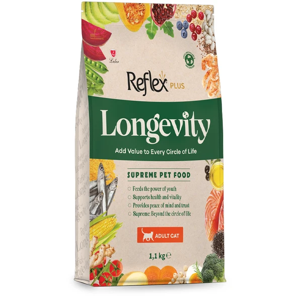 Reflex Plus Longevity Hipoalerjenik Yetişkin Kedi Maması 1,1 Kg ürün görseli 1