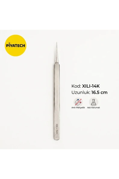 XILI-14K İnce Uçlu Paslanmaz Çelik Hassas Elektronik Tamir Ve Hobi Cımbızı 16.5 Cm ürün görseli 1