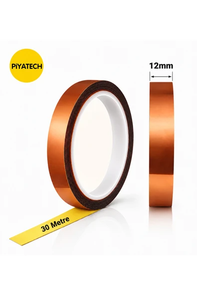 Kapton Yanmaz Bant Yüksek Isıya Dayanıklı Isı Bandı 12 mm X 30 Metre ürün görseli 1