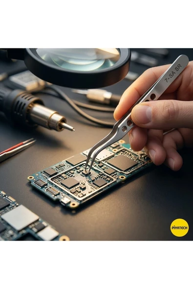 Profesyonel Hassas Eğri Uçlu Paslanmaz Çelik Cımbız Elektronikçi Telefon Tamir Ve Hobi Cımbızı 7-SA 12 Cm ürün görseli 1
