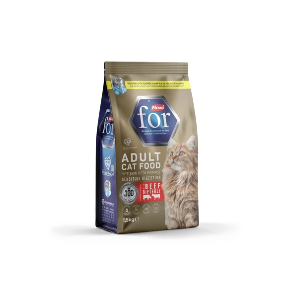 Flexi For Biftekli Yetişkin Kedi Maması  1,5 Kg ürün görseli 1