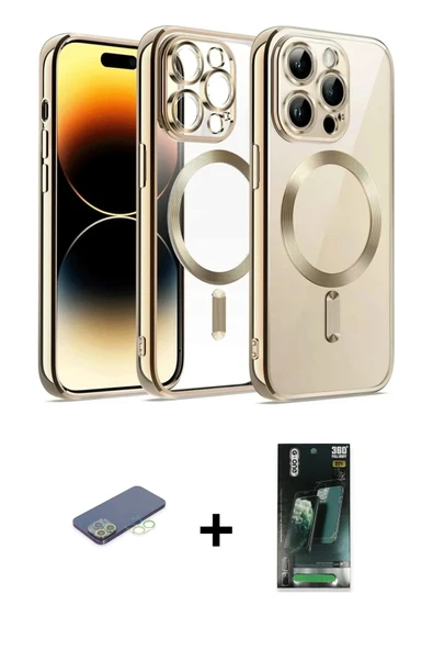 MARSİLYAN™- iPhone 12 Pro Kılıf Nova Işık Özel Seri - Siyah 360 Mat Full Body Arka Koruyucu + Renkli Kamera Lens Koruma ürün görseli 1