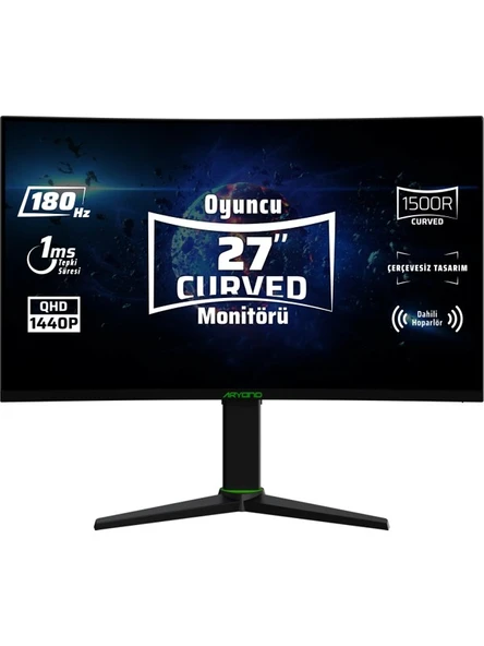 Monster Aryond A27 V2 27" 1 ms 2K Curved Pivot 180 Hz Oyuncu Monitörü ürün görseli 1
