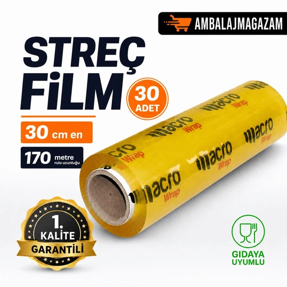 AVANTAJ PAKET (30 ADET) 170 Metre Streç Film - 30 cm en - Gıdaya Uygun ürün görseli 1
