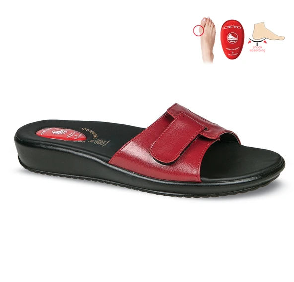 Ceyo 9200-12 Jelli Hallux-Valgus (Kemik Çıkıntısı) Destekli Kırmızı Kadın Terlik ürün görseli 1