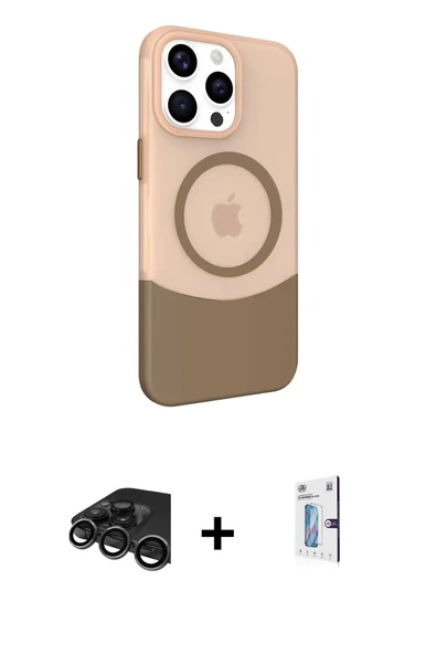 MARSİLYAN™- iPhone 15 Pro Max Kılıf Çekirdek Asil Özel Seri - Siyah Bilvis 0.18mm Plus Cam Ekran Koruyucu + Raze Metal K ürün görseli 1