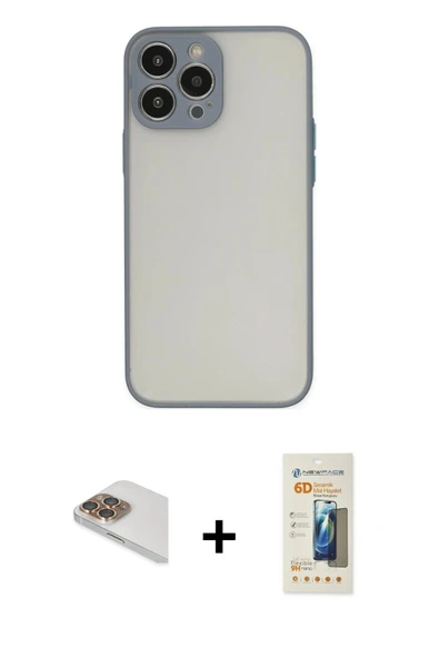 MARSİLYAN™- iPhone 13 Pro Max Kılıf Ahenk Çizgi Serisi - Siyah 6D Mat Seramik Hayalet Nano Ekran Koruyucu + Pers Alüminy ürün görseli 1