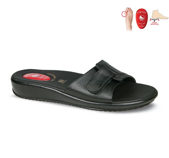 Ceyo 9200-12 Jelli Hallux-Valgus (Kemik Çıkıntısı) Destekli Siyah Kadın Terlik ürün görseli 1