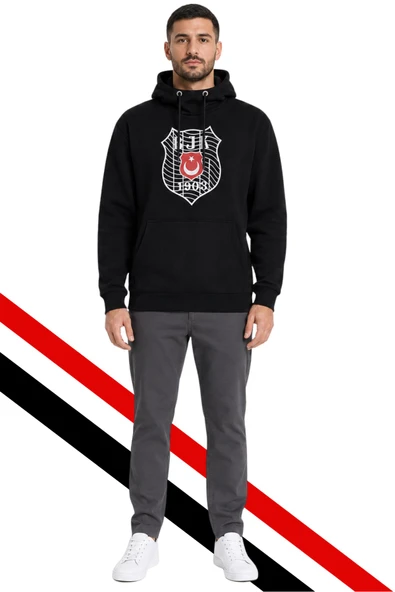 BEŞİKTAŞ ERKEK KAPÜŞONLU SWEATSHIRT LOGOLU ürün görseli 1