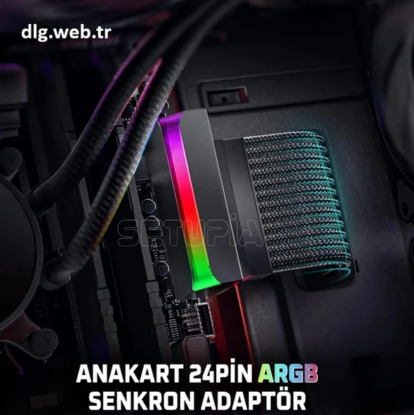 DLG 24 Pin ARGB Senkron Anakart Adaptörü Siyah Renk ürün görseli 1