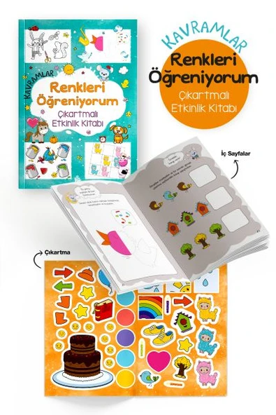 Kavramlar – Renkleri Öğreniyorum – Çıkartmalı Etkinlik Kitabı - 3 Yaş + ürün görseli 1