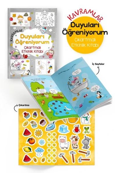 Kavramlar – Duyuları Öğreniyorum – Çıkartmalı Etkinlik Kitabı - 3 Yaş + ürün görseli 1
