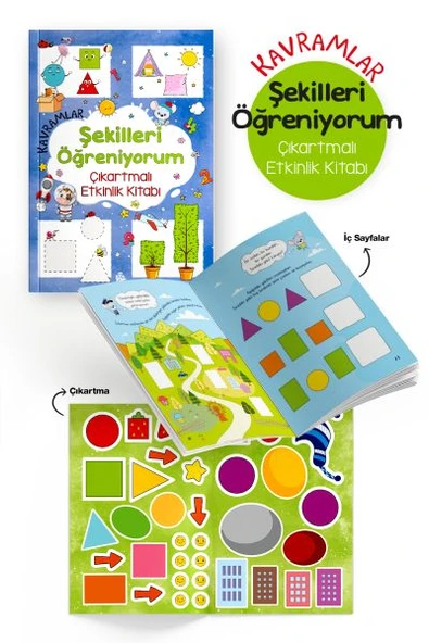 Kavramlar – Şekilleri Öğreniyorum – Çıkartmalı Etkinlik Kitabı - 3 Yaş + ürün görseli 1