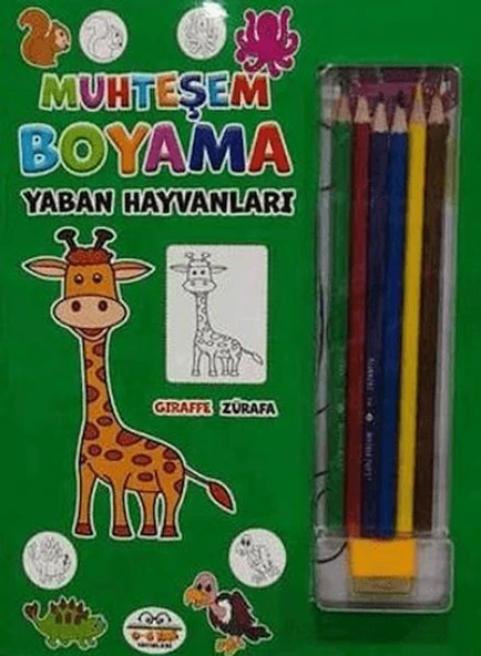 Muhteşem Boyama - Yaban Hayvanları + 6lı Boya Kalemi ürün görseli 1