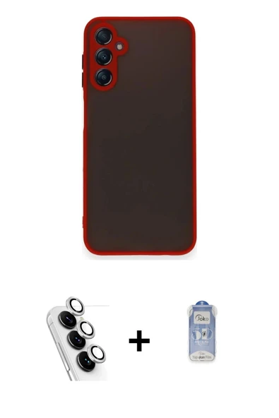 MARSİLYAN™- Galaxy A25 5G Kılıf Ahenk Çizgi Serisi - Siyah Joko Magic 5D Cam + Valdez Metal Kamera Lens - GS ürün görseli 1