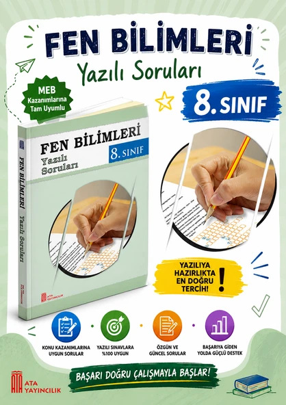 8.Sınıf Fen Bilimleri Yazılı Soruları ürün görseli 1