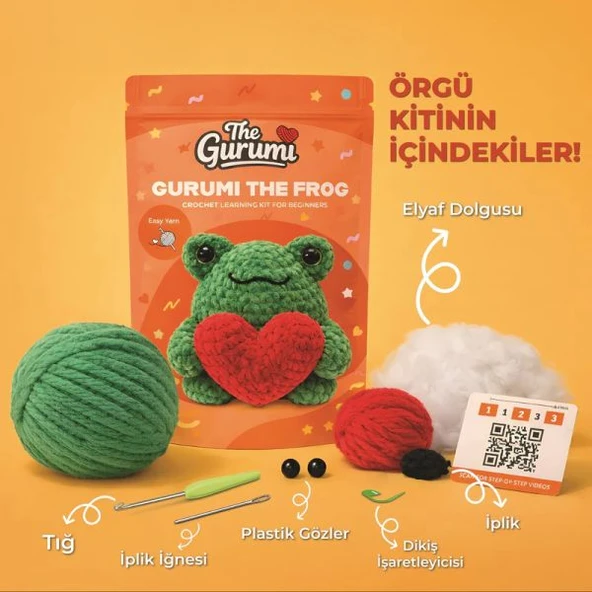 The Gurumi Kurbağa Örgü Öğrenme Kiti (TG004) ürün görseli 1