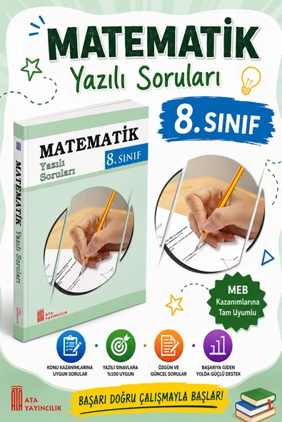 8.Sınıf Matematik Yazılı Soruları ürün görseli 1